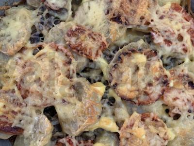 Mėsos apkepas su bulvėmis, pievagrybiais ir sūriu Žingsnis 7