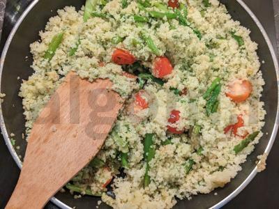 Kumpiai su kuskusu ir šparaginėmis pupelėmis Žingsnis 4