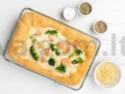 Kepinys su brokoliais ir upėtakiu Žingsnis 2