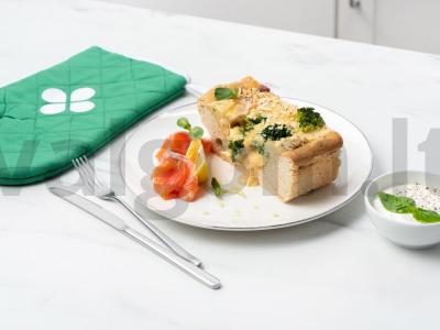 Kepinys su brokoliais ir upėtakiu pagrindine nuotrauka