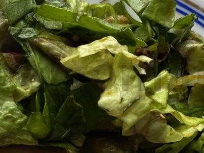 Žalumynų salotos pagrindine nuotrauka