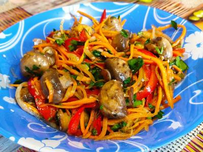 Korejiškai marinuoti pievagrybiai Žingsnis 5