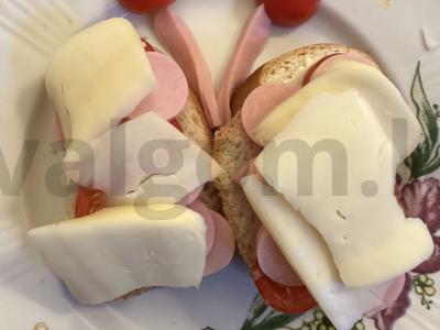 Vaikiškas sumuštinis „Drugelis“ Žingsnis 3