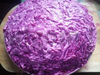 Klasikinis salotas šventiniam stalui „Silkė po kailiu“ pagrindine nuotrauka