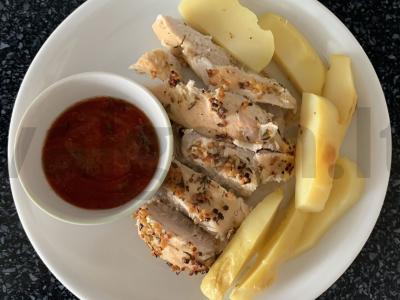 Vištienos krūtinėlė, kepta garstyčių padaže pagrindine nuotrauka