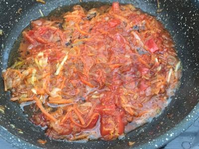 Aštrus sriuba kharcho su kiauliena Žingsnis 4