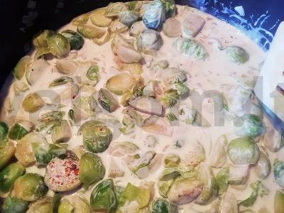 Makaronai su Briuselio kopūstais ir graikiniais riešutais Žingsnis 3