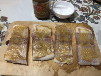 Pangasius su garstyčiomis tešloje Žingsnis 2