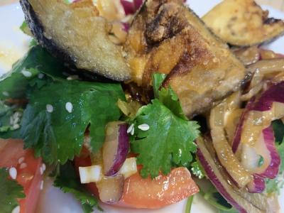 Salotas su traškiais baklažanais Žingsnis 10