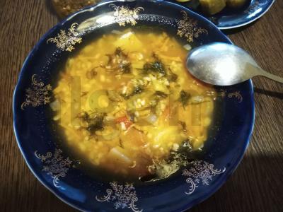 Sotūs, turtingas sriuba su bulguru ir daržovėmis pagrindine nuotrauka