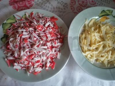 Krabų kotletai su sūriu Žingsnis 1