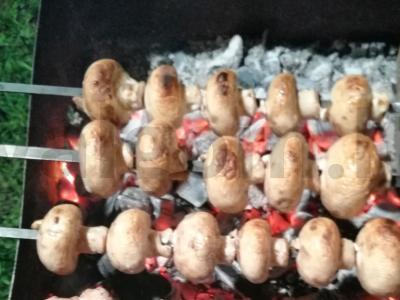 Sultingas šašlykas iš šampinjonų su majonezu pagrindine nuotrauka