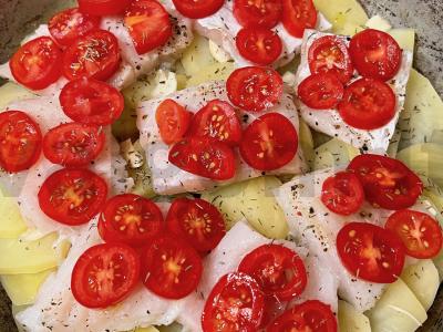 Kvapni menkė su pomidorais Žingsnis 3