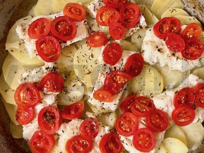 Kvapni menkė su pomidorais Žingsnis 4