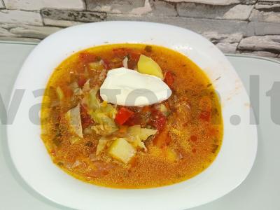 Vasaros šaltibarščiai su namine vištiena pagrindine nuotrauka