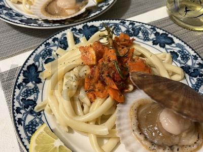 Makaronai su jūros kriauklėmis pagrindine nuotrauka