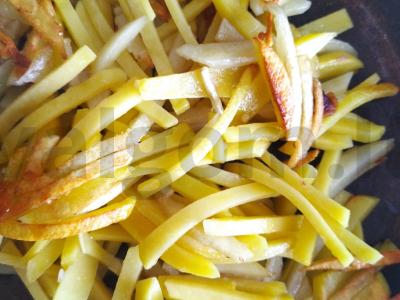 Keptos bulvės su rūkyta šonine Žingsnis 5