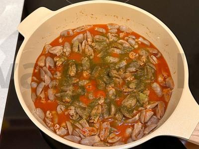 Vištienos širdelės su pievagrybiais ir meksikietiška daržovių mišiniu Žingsnis 3