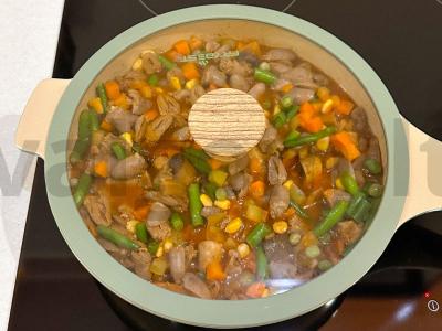 Vištienos širdelės su pievagrybiais ir meksikietiška daržovių mišiniu Žingsnis 6