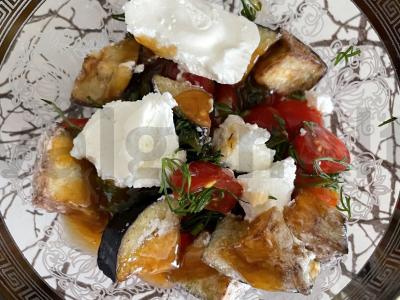 Salotos su baklažanais saldžiarūgščiu padažu Žingsnis 5