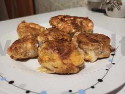 Vištienos kišenėlės su kumpiu ir sūriu Žingsnis 6