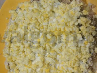 Nuostabi salotos su vištiena ir marinuotais agurkais pagrindine nuotrauka