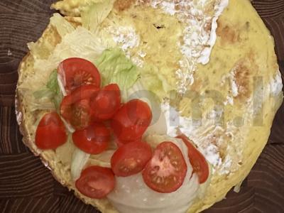 Avižų blynas su vyšniniais pomidorais Žingsnis 3