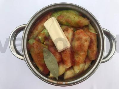 Namų kopūstai su kiaulienos faršu ir perliniu miežiu Žingsnis 4