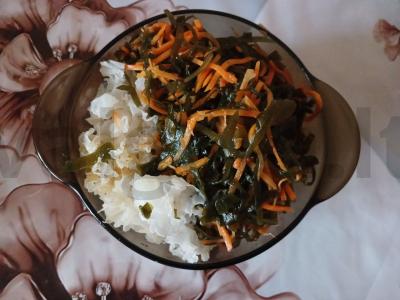 Koralo grybo salotas su jūros kopūstais Žingsnis 3