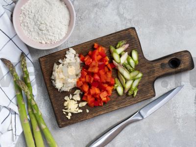 Daržovių troškinys su karališkomis krevetėmis Žingsnis 1