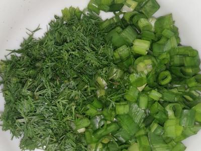 Salotas „Lengvas“ su tunu ir varškės sūriu Žingsnis 1