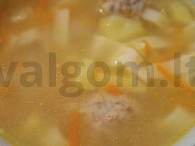 Sriuba su meatballs, kalendra ir šalotiniu svogūnu Žingsnis 5