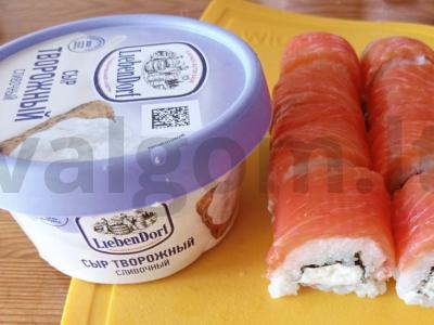 Rulonai „A-la Filadelfija“ su sūdyta upėtakiu Žingsnis 7