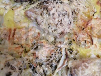 Vištiena, kepta su bulvėmis po sūriu Žingsnis 3