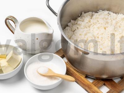 Ryžių košė ant ožkos pieno Žingsnis 1