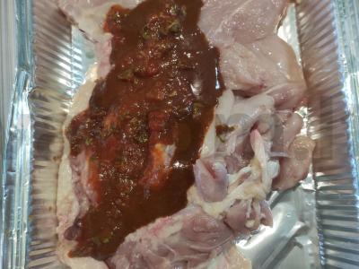 Be kaulų broileris barbekiu padaže Žingsnis 2