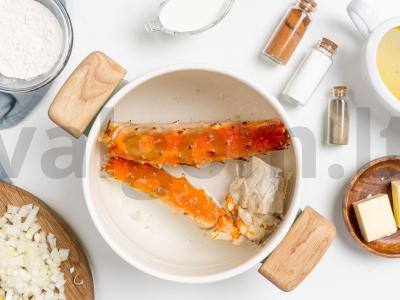 Grietinėlės sriuba su krabais ir bekonu Žingsnis 1