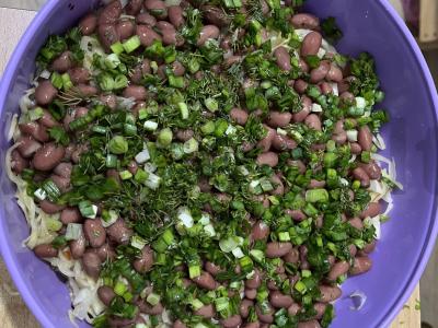 Pupelių ir daržovių vinigretas Žingsnis 4