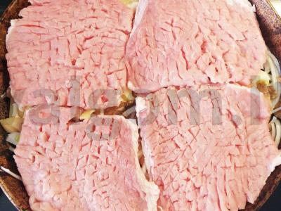 Mėsa prancūziškai su bulvėmis ir grybais orkaitėje Žingsnis 6