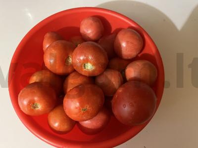 Marinuoti pomidorai su svogūnų žiedais Žingsnis 2