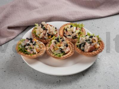 Karališkas salotas su šviežiu agurku tartaletėje Žingsnis 3