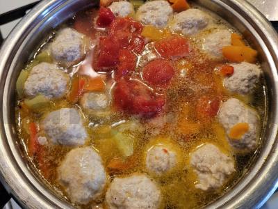 Daržovių sriuba su kalakutienos kukuliais Žingsnis 6