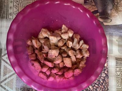 Salotas „Karakul“ su kalakutiena Žingsnis 5