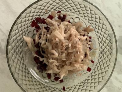 Vinegretas „Baltyminis“ su raudonaisiais pupelėmis Žingsnis 1