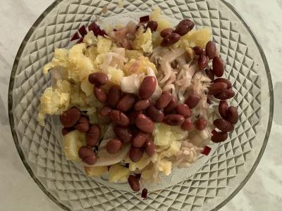 Vinegretas „Baltyminis“ su raudonaisiais pupelėmis Žingsnis 2