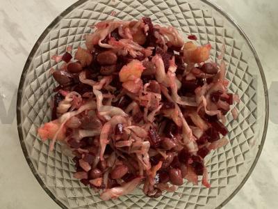 Vinegretas „Baltyminis“ su raudonaisiais pupelėmis Žingsnis 3