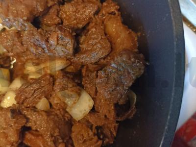 Jautienos troškinys su raudonaisiais pupelėmis, baklažanais ir paprika Žingsnis 2