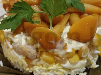 Greitas salotas su grybais ir vištiena Žingsnis 10