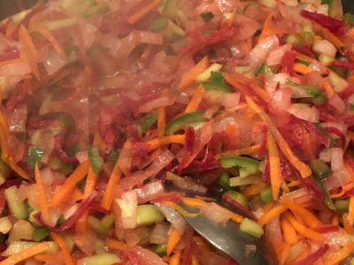 Borsčas su vištiena Žingsnis 1