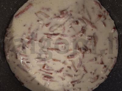 Karbonaara su grietinėle Žingsnis 6